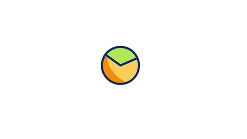 Animated Flat Design Pie Chart Icon for Data Analytics