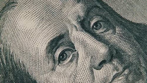 100 US Dollar Banknote Rotate Close Up