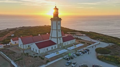 Lighthouse on Cabo Espichel Cape Espichel on Atlantic Ocean