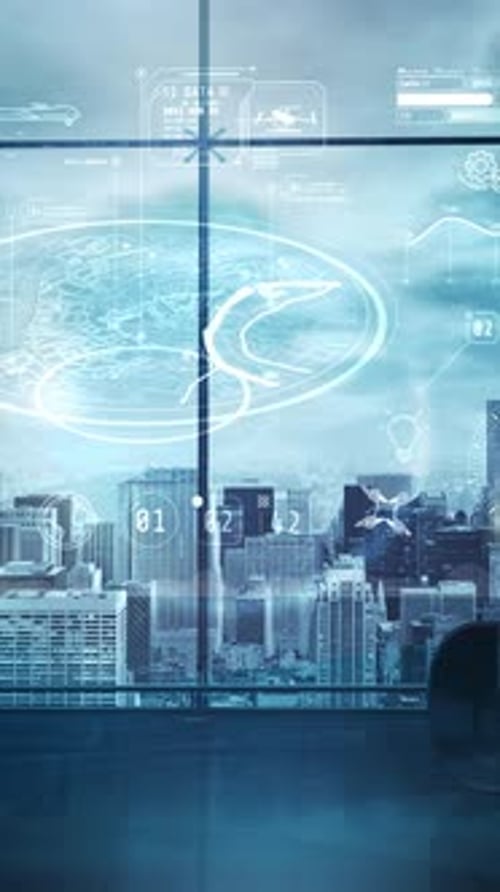 Futuristic HUD User Interface Data Display Overlay