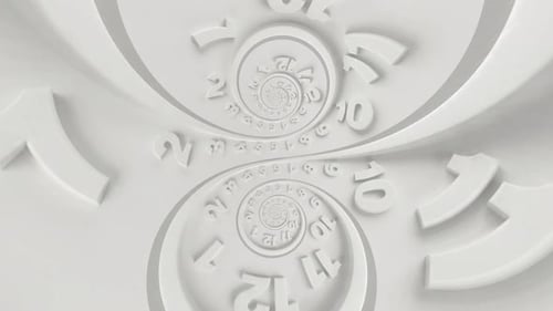 Abstract Infinite Time Spiral, Hypnotic Clock Motion Background V9