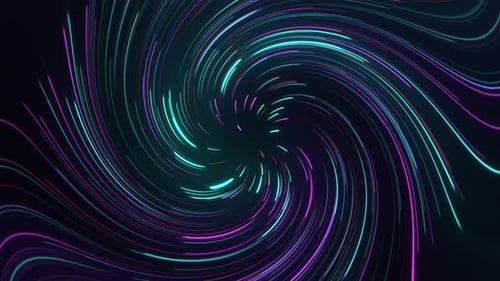 Swirling Abstract Neon Light Trails Loop Background
