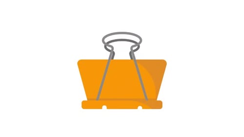 Flat Design Animated Binder Clip