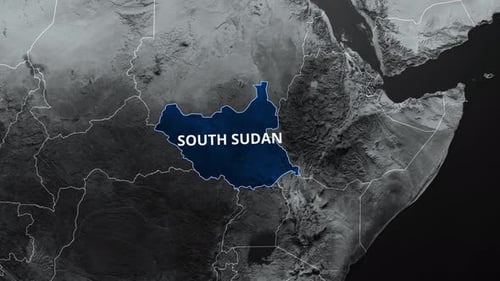 Animated Map Highlight of South Sudan