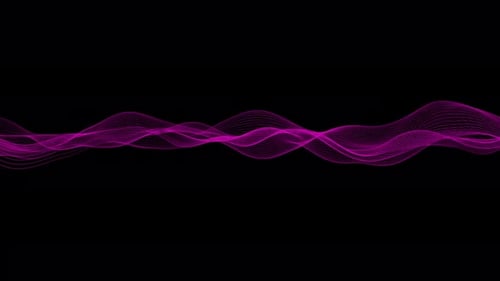 Pink Particle Wave On Black Background