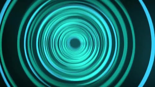 Shiny Green Circle Tunnel Motion Background