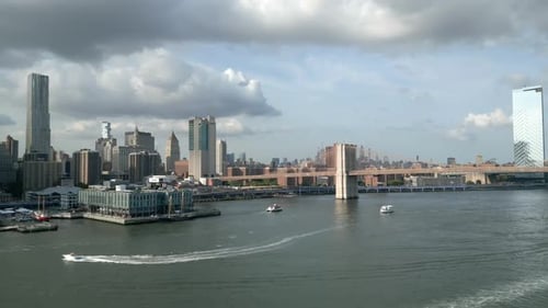 Aerial video over an urban scene in New York City
