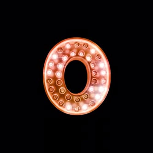 Rotating Marquee Light Bulb Letter O Animation
