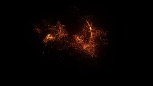 Abstract Glowing Fluid Particle Swirl Transition