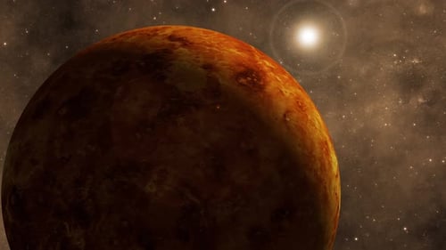 Glühende Sonne 3d Venus Oberfläche Planet Galaxie Stern