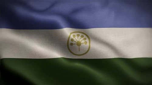 Realistic Waving Flag with Tri-Color Stripes and Central Emblem Animation