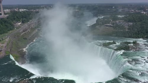 Majestic Aerial View of Niagara Falls