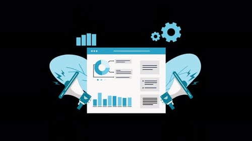 Animated Corporate Data Analysis Browser with Megaphones