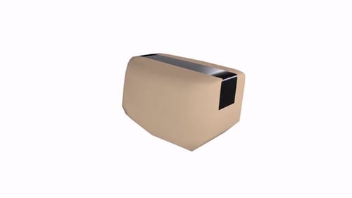 Minimalist Beige Rectangular Block with Metallic Edge