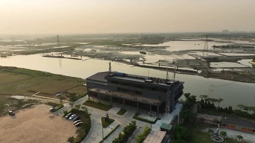 Aerial view of Dhaka Boat Club Limited in Dhaka city, Bangladesh.