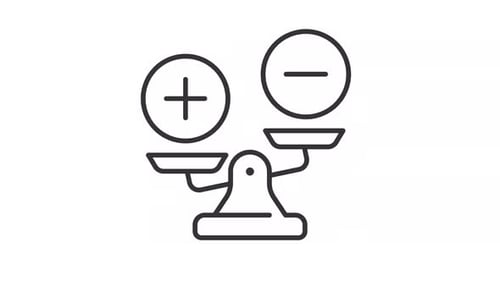 Minimalist Balance Scale Icon Animation for Pros and Cons