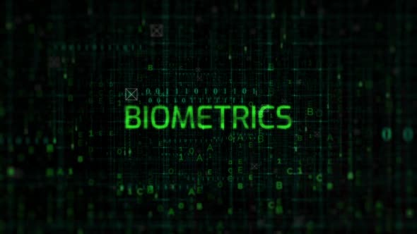 Biometrics Animation On Digital Background, Backgrounds Motion Graphics ...