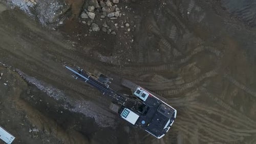 Scenic View in Heavy Machinery on Construction Site