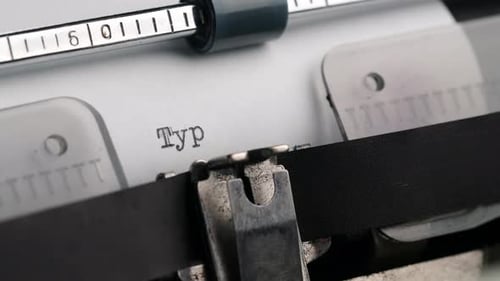 Typewriter Typing Words On Paper Close Up