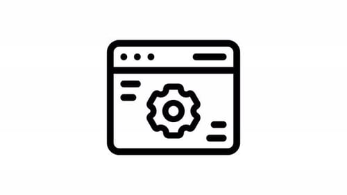 Animated Browser Window with Spinning Gear Icon