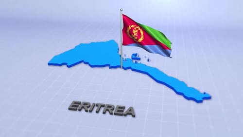 Eritrea Map With Flag