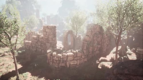 Ruinen in der Nähe von Red Rocky Stones