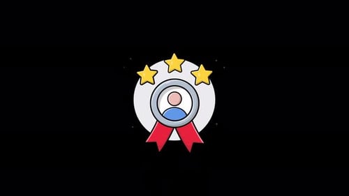 Minimalist Animated Achievement Badge with Stars
