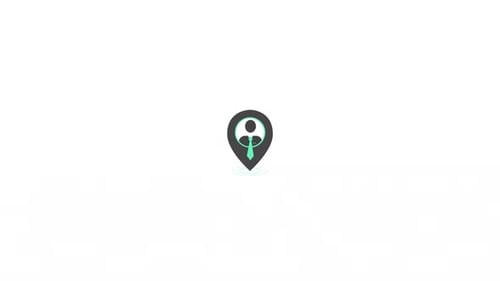 Animated Location Pin Reveals Professional Person Icon