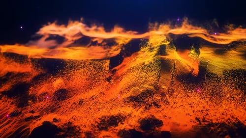 Abstract Fiery Particle Wave Loop Background Animation