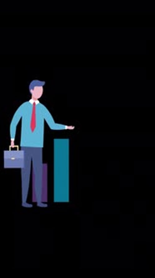 2D Businessman Character Vertical Alpha Channel