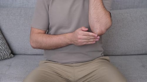 Man Cream Massage Elbow Pain