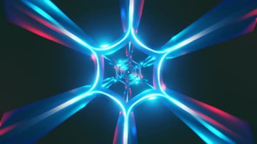 Seamless Abstract VJ Loop of Geometric Patterns with Rhythmic Strobe Lights