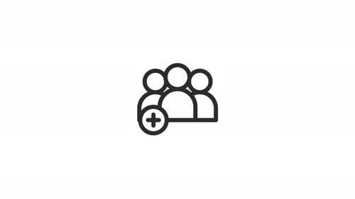 Minimalist Animated People Icon with Plus Sign