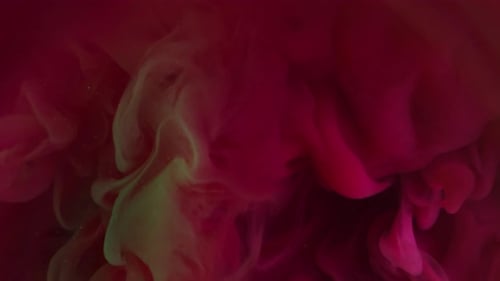 Abstract Pink and Green Paint Swirls