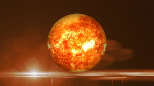 Rotating Fiery Sun Sphere in Cosmic Space