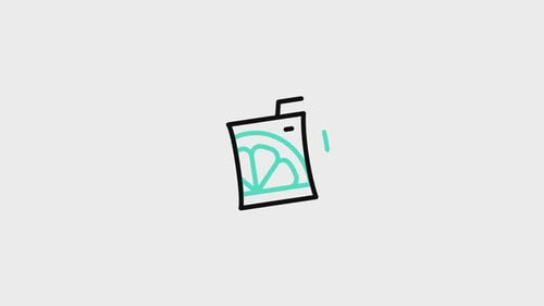 Animated Minimalist Juice Box Icon for Food and Drink Content
