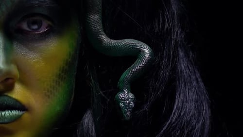 Close Up of Medusa Gorgons Look Myths and Legends