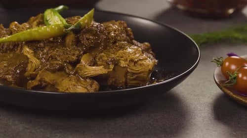 Prepared foods laid out on table