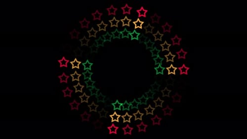 Stars in African Color Rotating in Circle