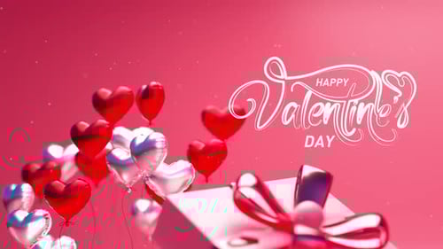 Valentines Day Balloon Love Gift Heart Romance Suprise Loop Background Red