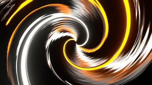Orange And White Sci Fi Neon Magnet Spiral Background Vj Loop In HD