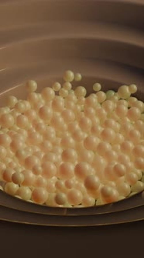 Animation 3D en boucle de boules coulissantes