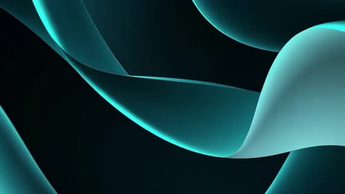 A minimalistic wallpaper with a dark blue and teal gradient background, featuring an abstract shape.