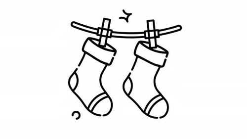 Sketch Animation of Socks Drying on Clothesline