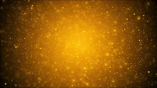 Golden Glittering Tunnel shiny gold particles falling stars. luxury glamorous awards ceremony backgr