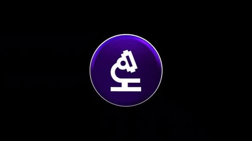 Rotating Glossy 3D Microscope Icon Reveal Animation