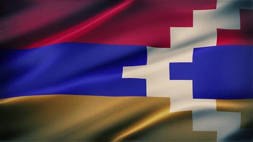 Realistic Waving Nagorno-Karabakh Artsakh Flag