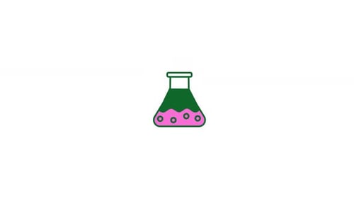 Animated Flat Design Bubbling Erlenmeyer Flask Icon