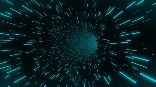 Futuristic Blue Light Speed Warp Tunnel Loop