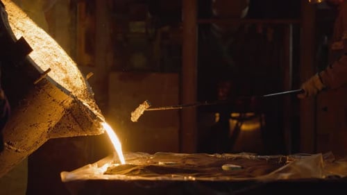 Radiant Molten Metal Casting at Foundry